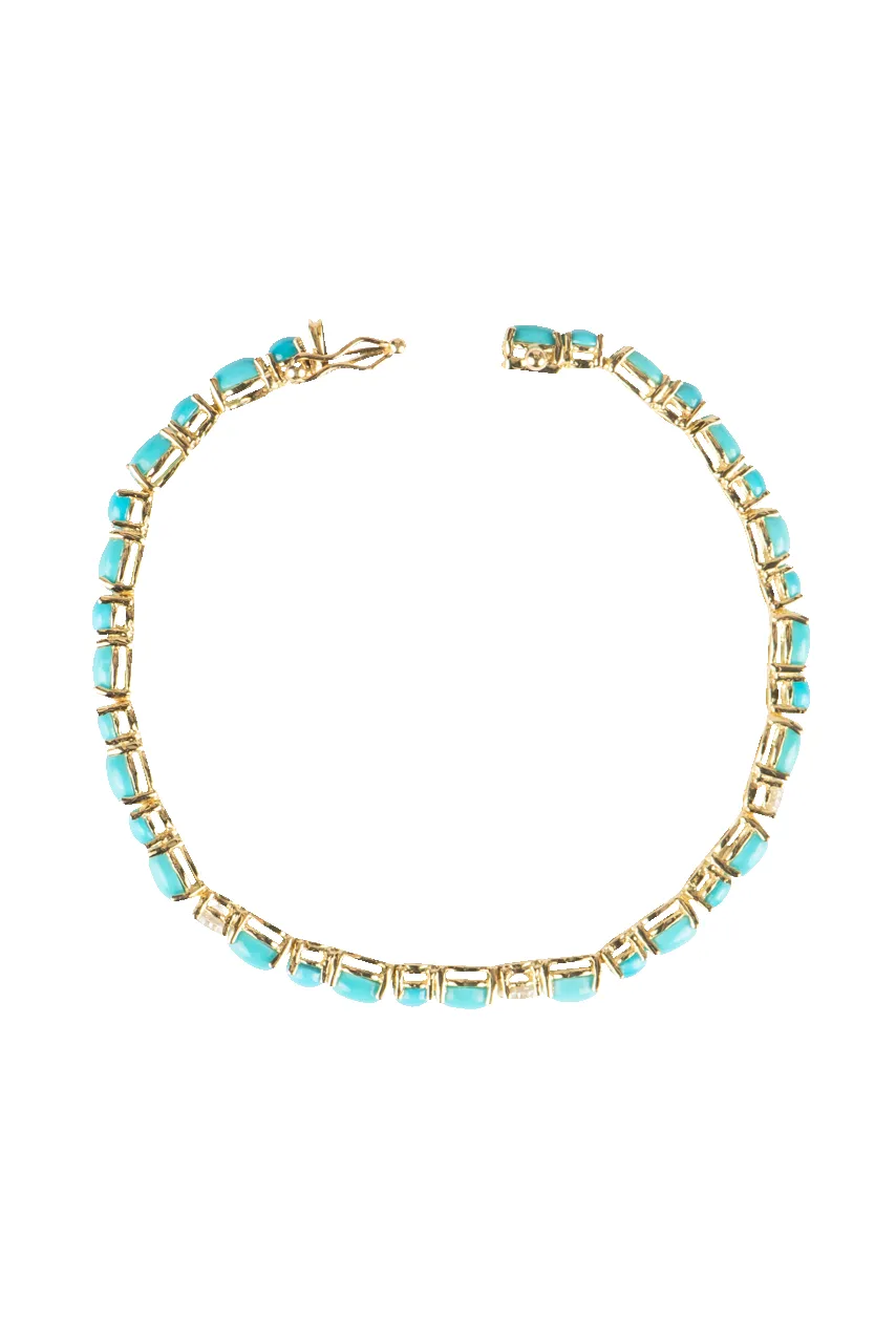 Sleeping Beauty Turquoise & Diamond Bracelet sold by Pinto Ranch product image thumbnail 2