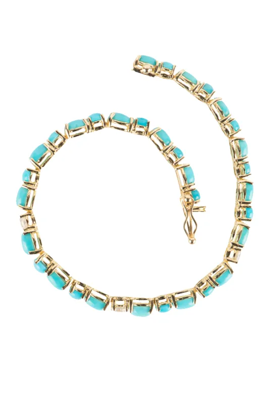 Sleeping Beauty Turquoise & Diamond Bracelet sold by Pinto Ranch
