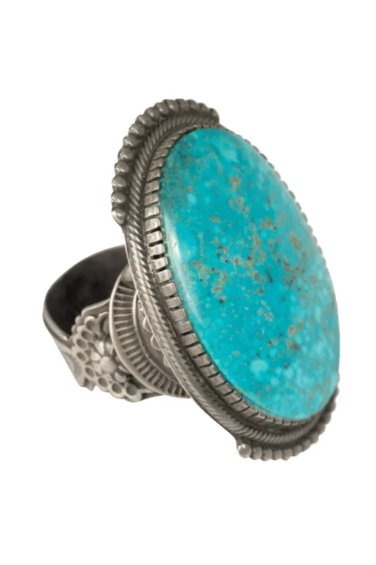 Kingman Turquoise Silver Ring sold by Pinto Ranch