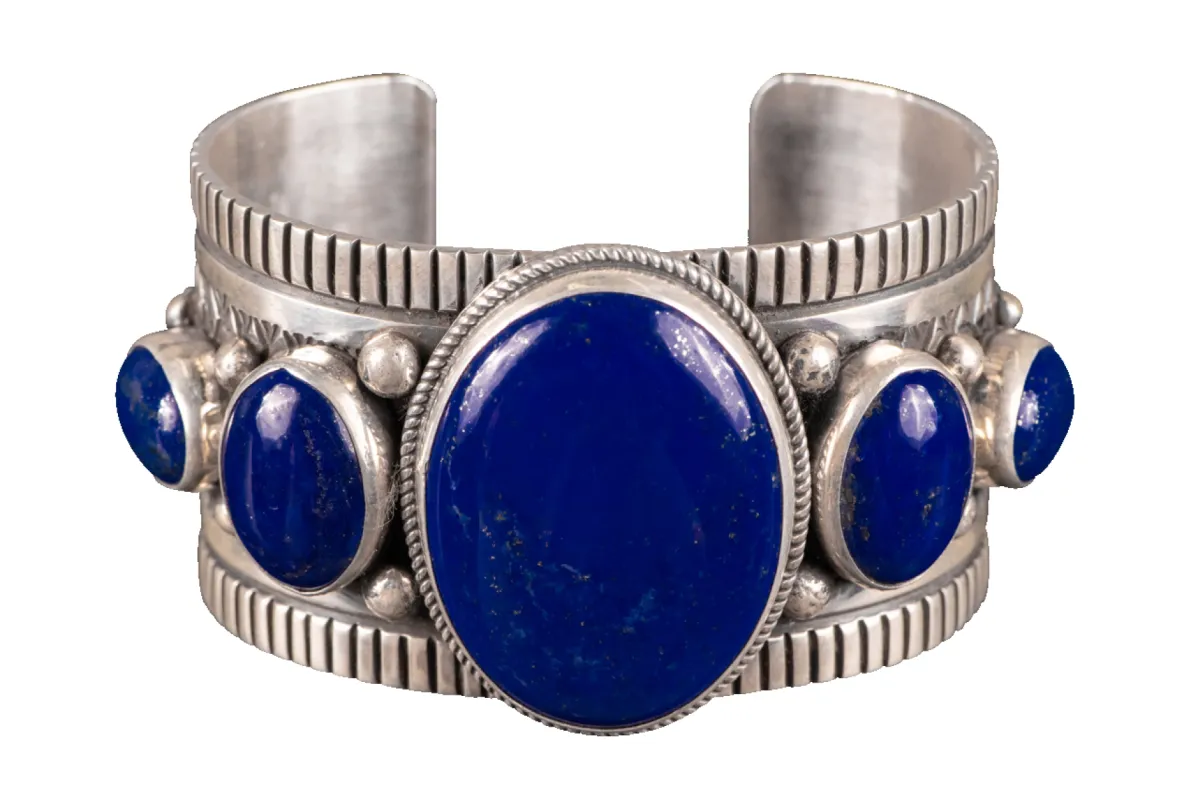 Lapis Lazuli Silver Bracelet sold by Pinto Ranch