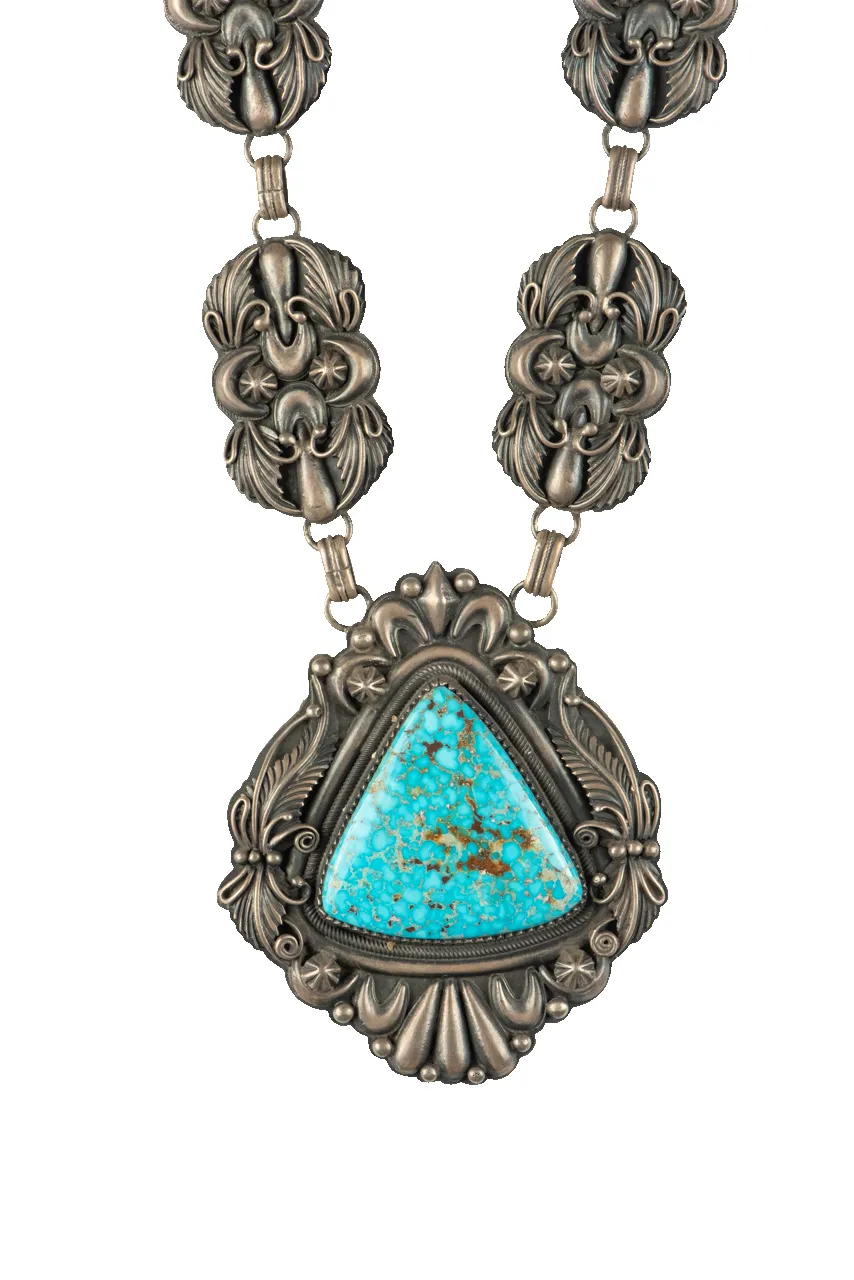 Birdseye Kingman Turquoise Silver Necklace sold by Pinto Ranch product image thumbnail 2