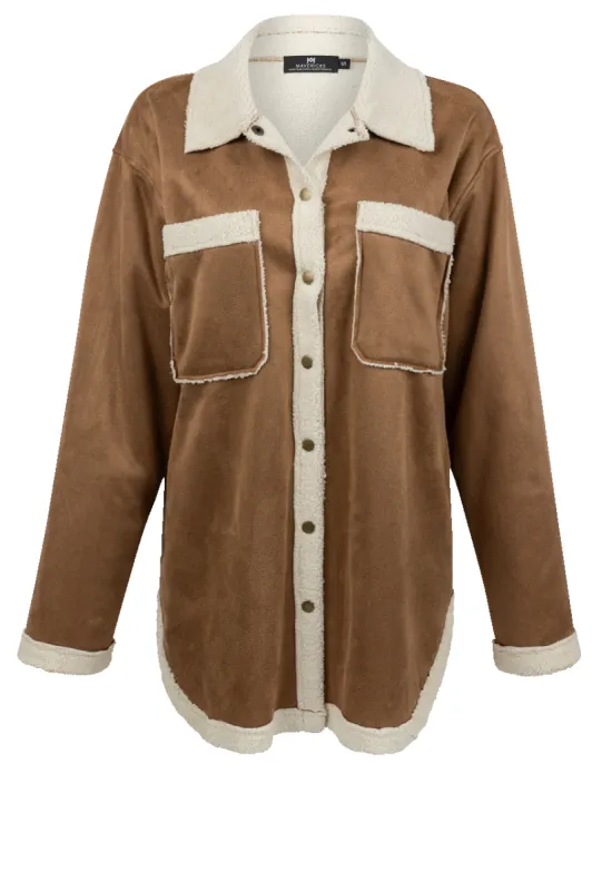 Maverick's Faux Shearling Oversized Shirt sold by Pinto Ranch