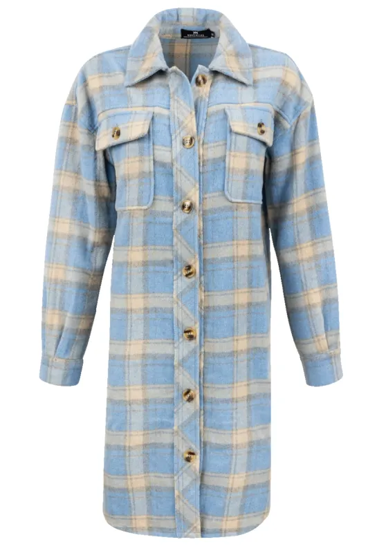 Maverick's Blue Midi Flannel Dress sold by Pinto Ranch