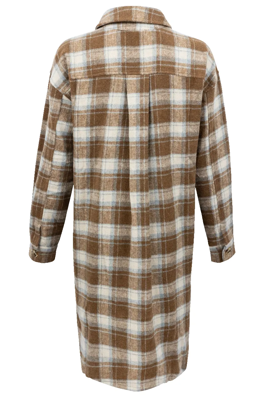 Maverick's Brown Midi Flannel Dress sold by Pinto Ranch product image thumbnail 2