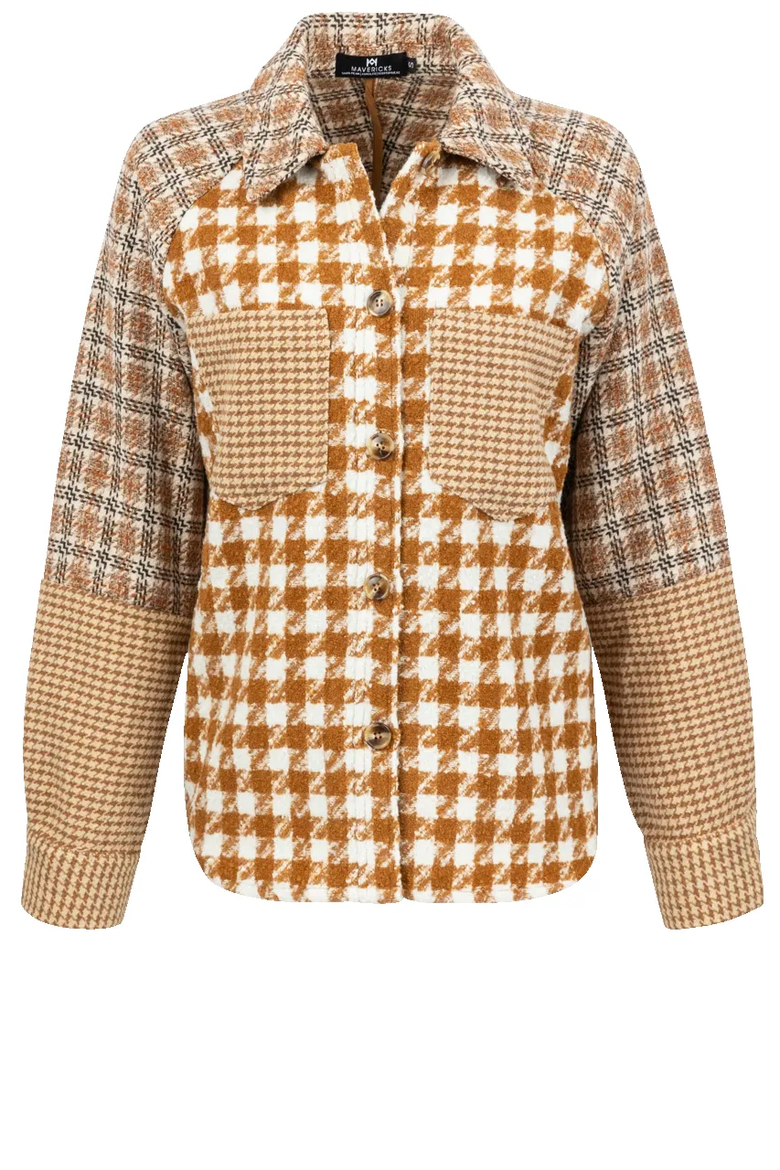 Maverick's Orange Plaid Shacket sold by Pinto Ranch