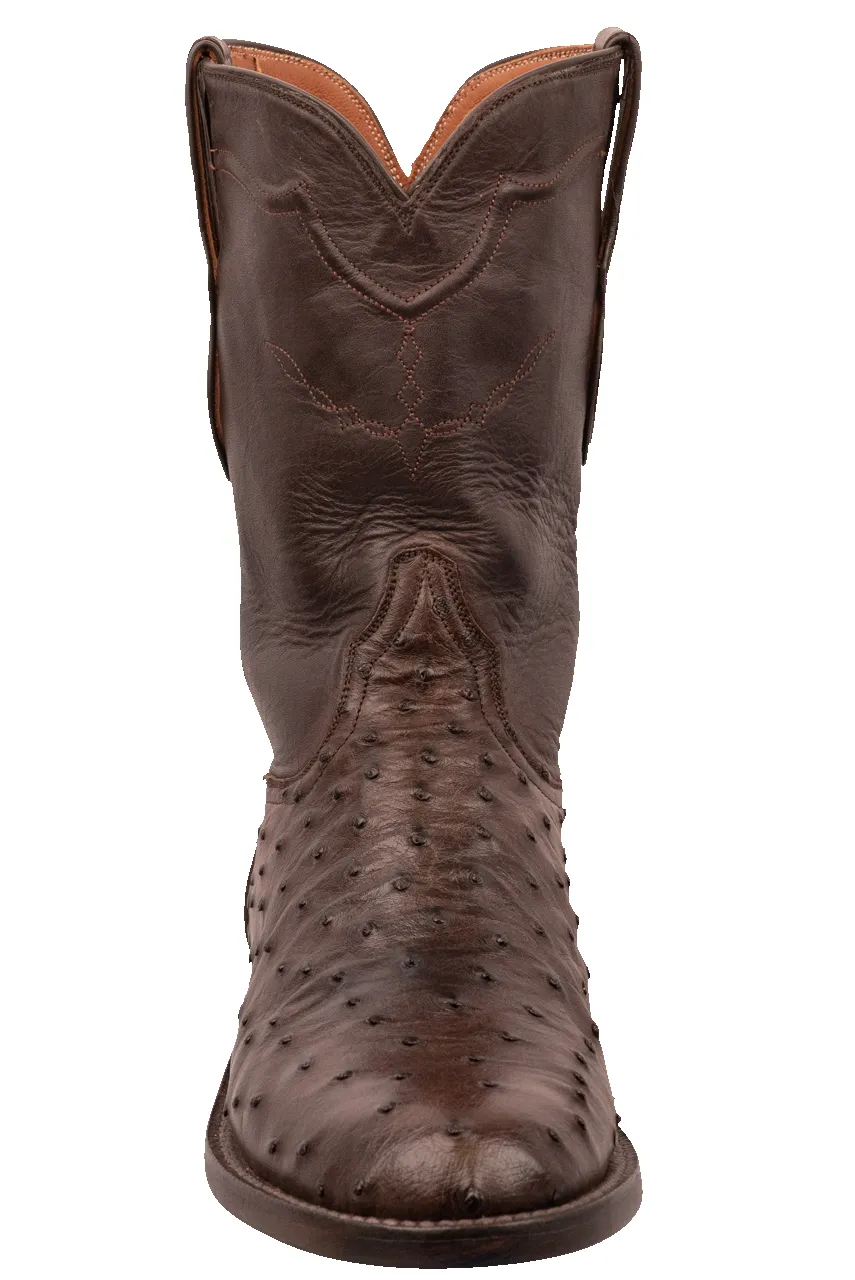 Black Jack Full Quill Ostrich Roper Boots - Chocolate sold by Pinto Ranch product image thumbnail 2