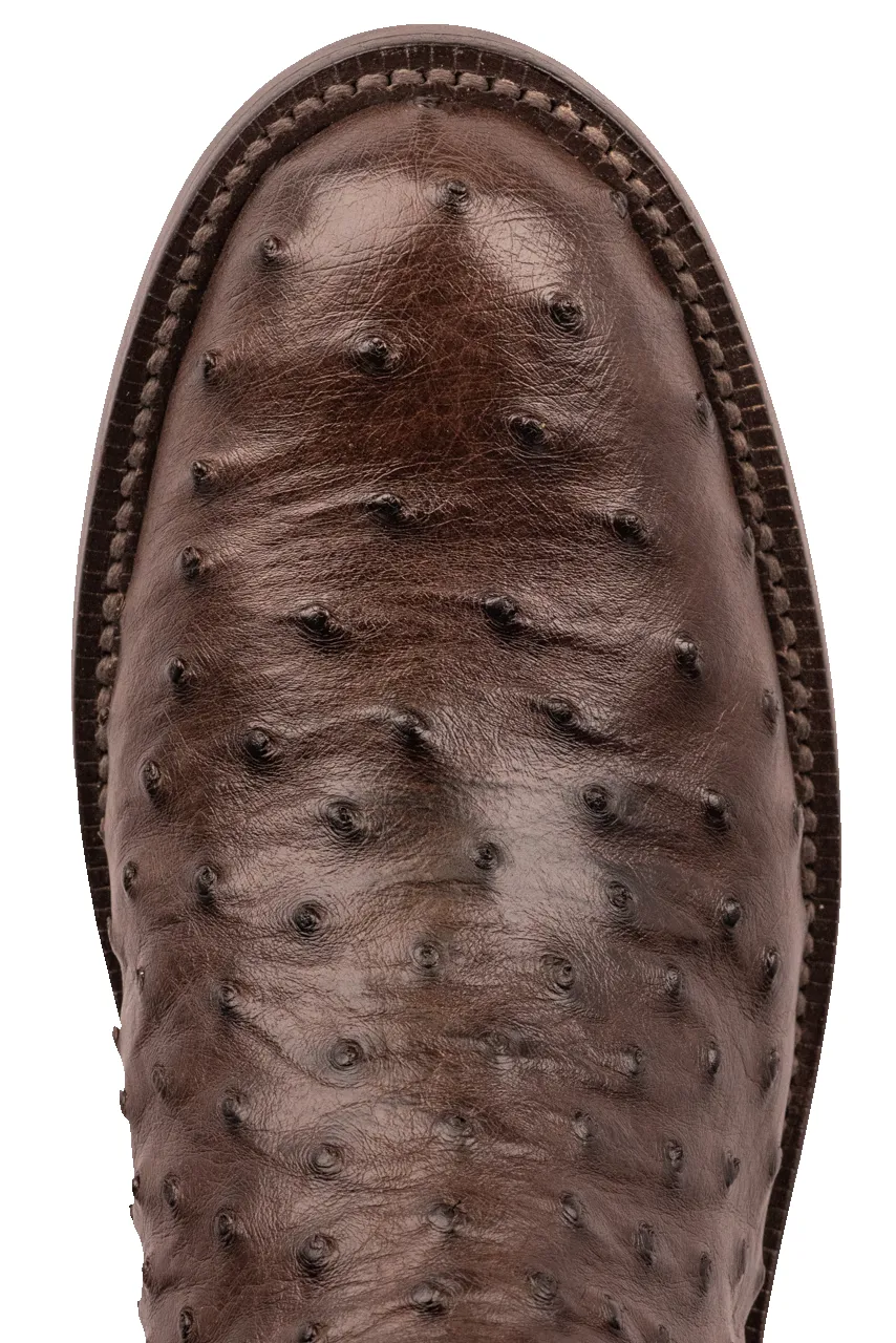Black Jack Full Quill Ostrich Roper Boots - Chocolate sold by Pinto Ranch product image thumbnail 5