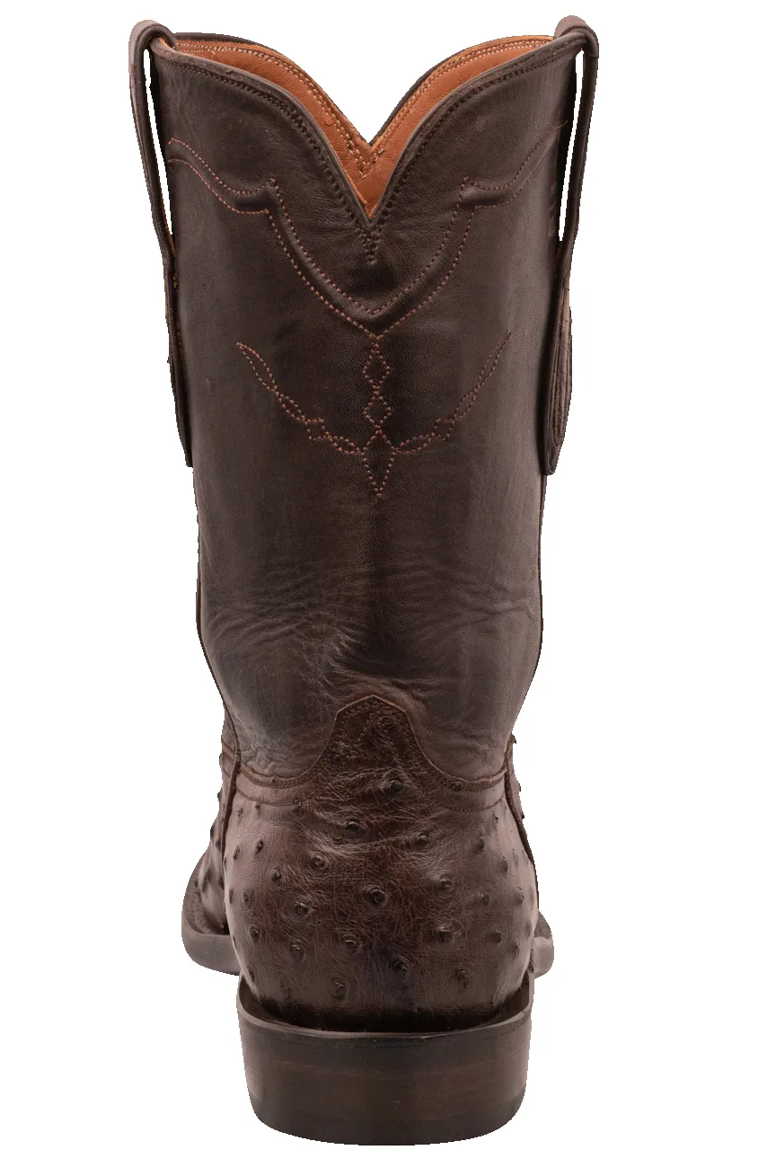 Black Jack Full Quill Ostrich Roper Boots - Chocolate sold by Pinto Ranch product image thumbnail 3