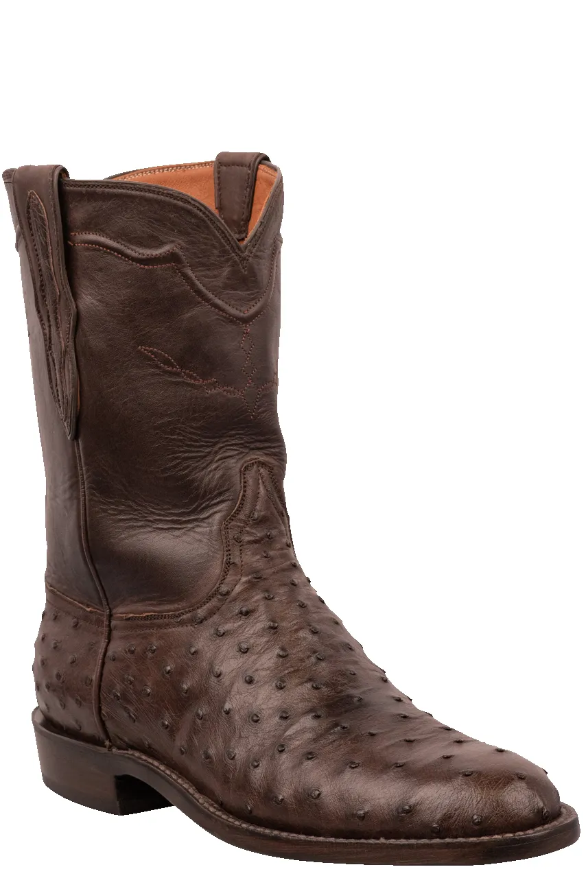 Black Jack Full Quill Ostrich Roper Boots - Chocolate sold by Pinto Ranch product image thumbnail 4