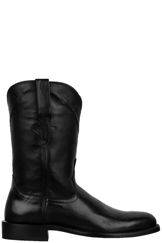Lucchese Kennedy Florence Buffalo Roper Boots - Black sold by Pinto Ranch