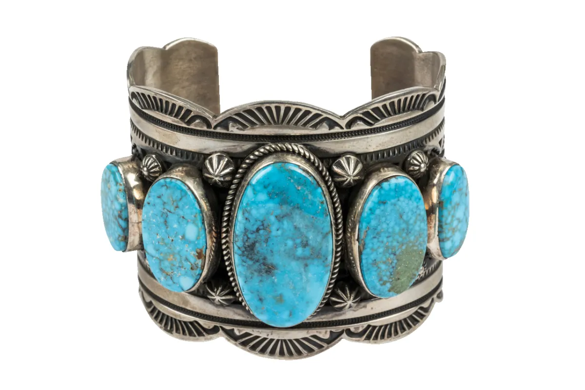 5-Stone Turquoise Cuff Bracelet sold by Pinto Ranch