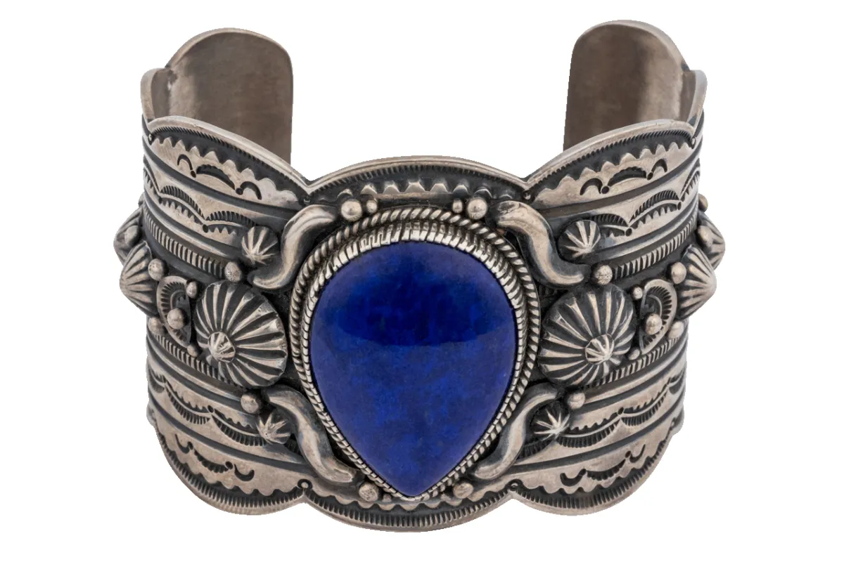 Silver & Lapis Lazuli Cuff Bracelet sold by Pinto Ranch