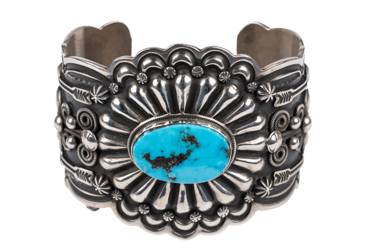 Morenci Turquoise Cuff Bracelet made by Pinto Ranch
