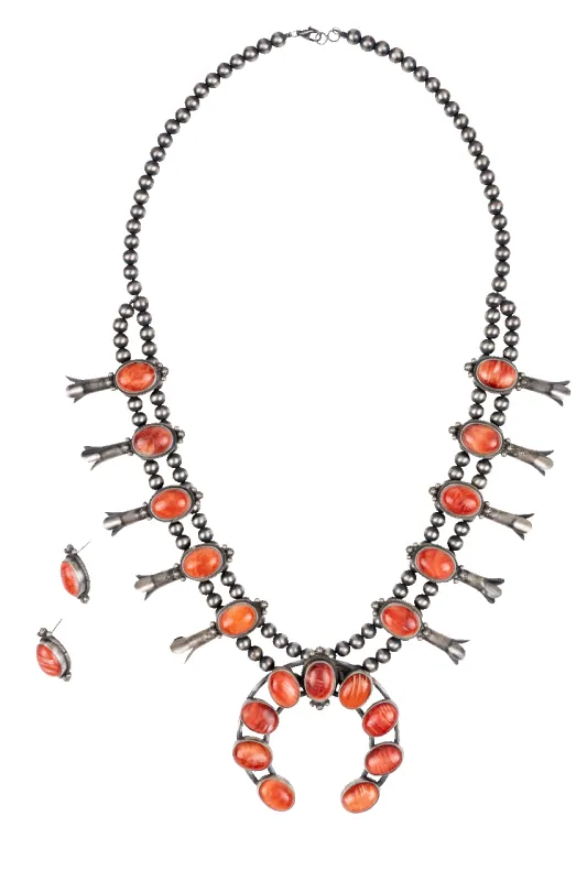 Spiny Oyster Squash Blossom Necklace Set sold by Pinto Ranch