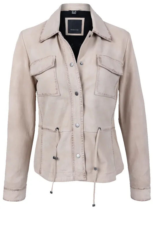 Mauritius Amaly RF Chalk Leather Jacket sold by Pinto Ranch