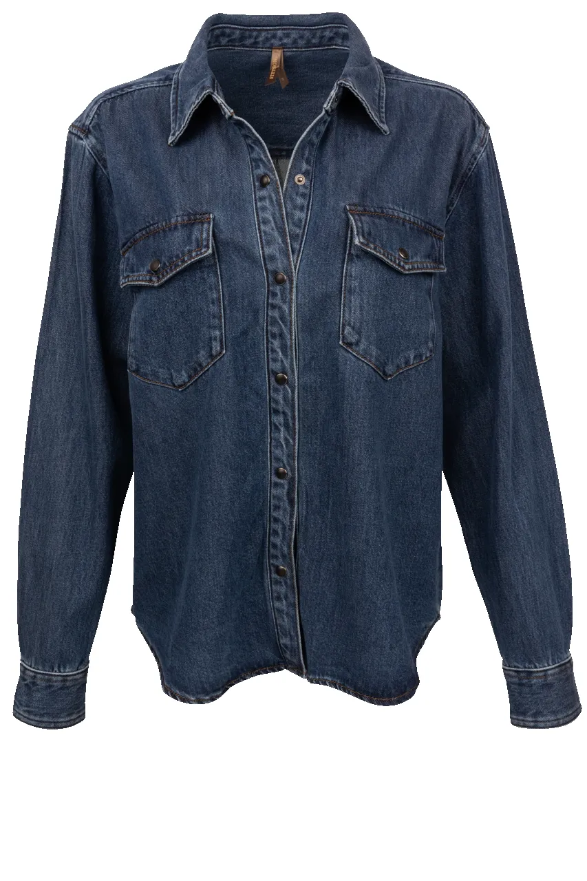 Stetson Women's Oversized Dark Denim Shirt sold by Pinto Ranch
