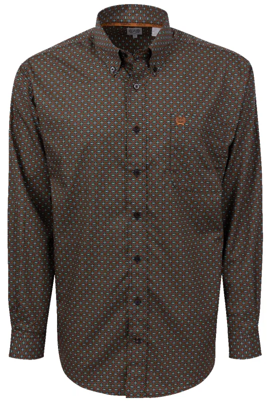 Cinch Button-Front Shirt - Brown & Green made by Cinch