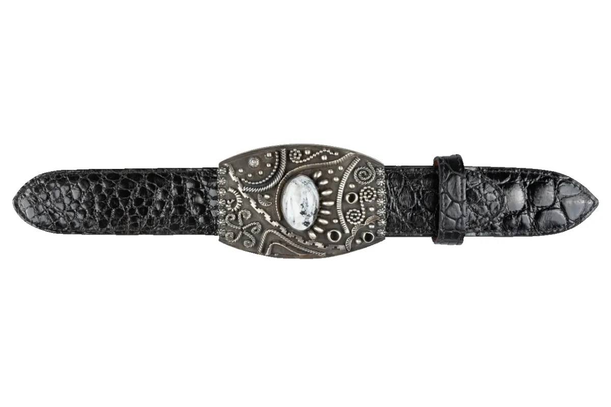 Diva Diamonds Silver & White Buffalo Trophy Buckle sold by Pinto Ranch