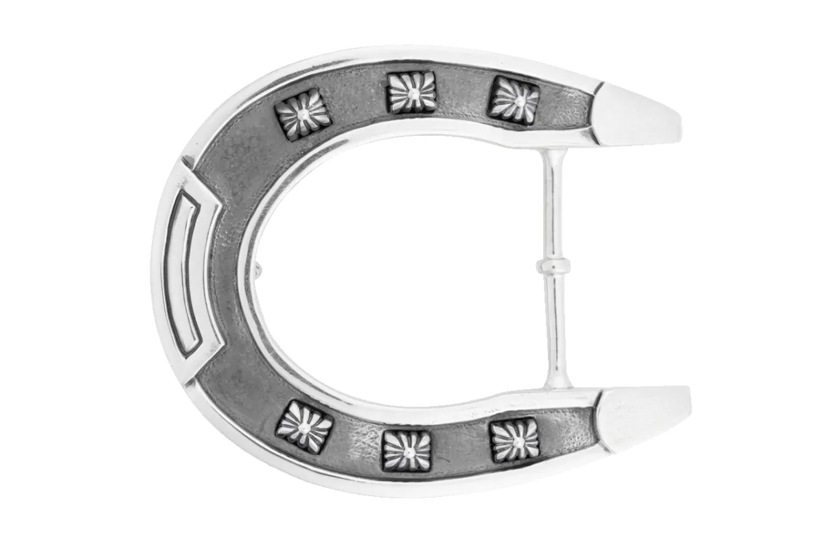 Jeff Deegan 1.5" Lucky Horseshoe Belt Buckle sold by Pinto Ranch