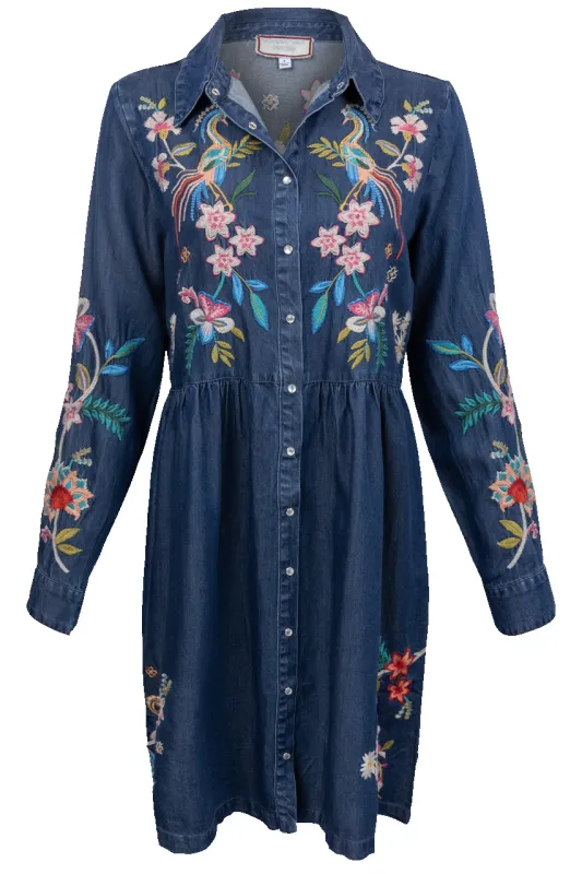 Johnny Was Malaya Denim Shirt Dress sold by Pinto Ranch