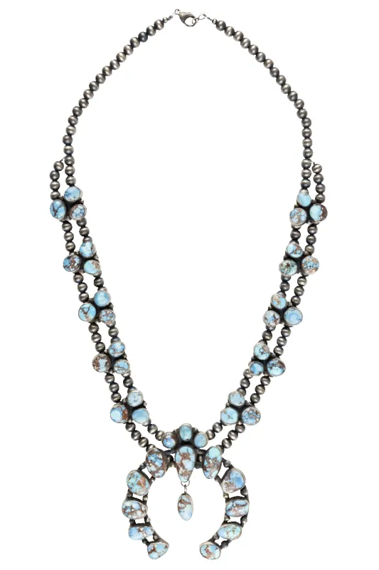 Golden Hills Turquoise Squash Blossom Necklace sold by Pinto Ranch
