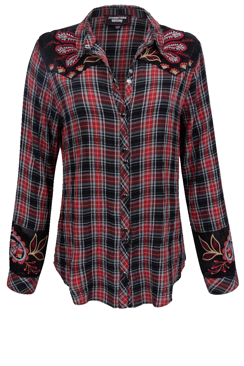 Johnny Was Puff Sleeve Western Top sold by Pinto Ranch