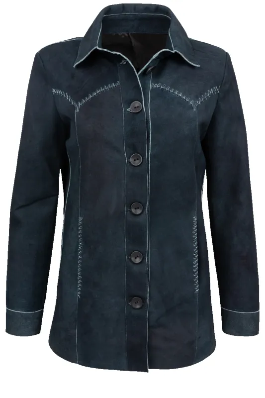 Juan Antonio Tailored Safari Jacket - Navy sold by Pinto Ranch