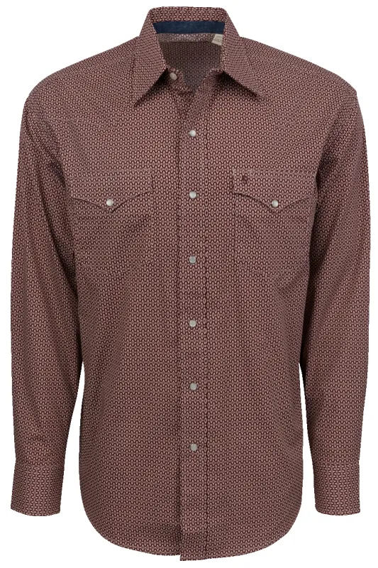 Stetson Men's Geometric Snap Front Shirt - Ruby sold by Pinto Ranch