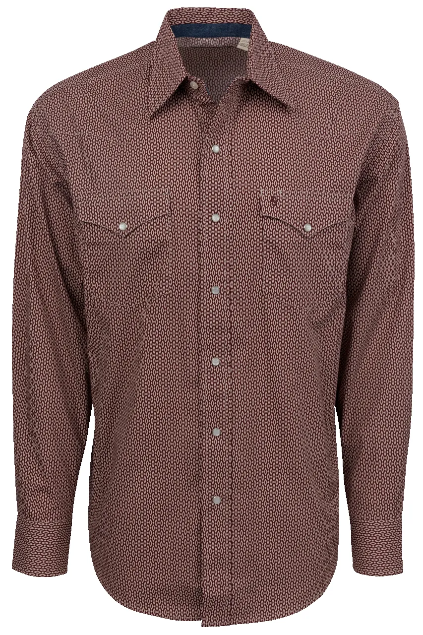 Stetson Men's Geometric Snap Front Shirt - Ruby sold by Pinto Ranch