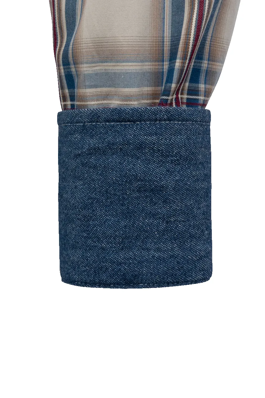 Stetson Men's Vintage Plaid Snap Front Shirt - Indigo sold by Pinto Ranch product image thumbnail 3