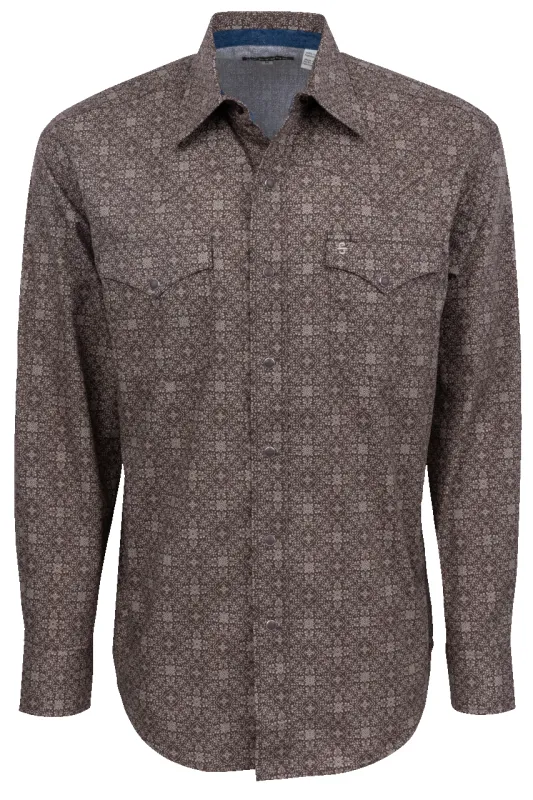 Stetson Men's Vintage Ornamental Snap Front Shirt - Brown sold by Pinto Ranch