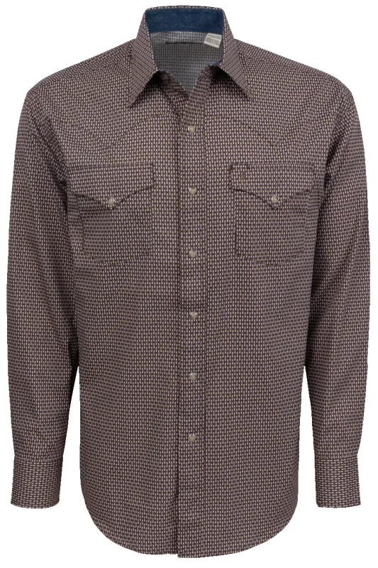 Stetson Men's Snap Front Shirt - Brown sold by Pinto Ranch