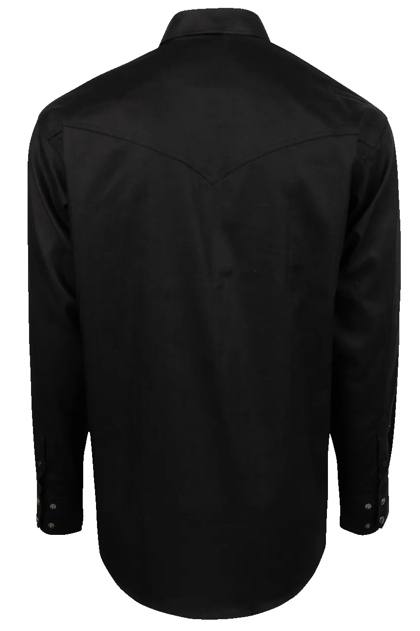 Cinch Herringbone Snap Front Shirt - Solid Black sold by Pinto Ranch product image thumbnail 2