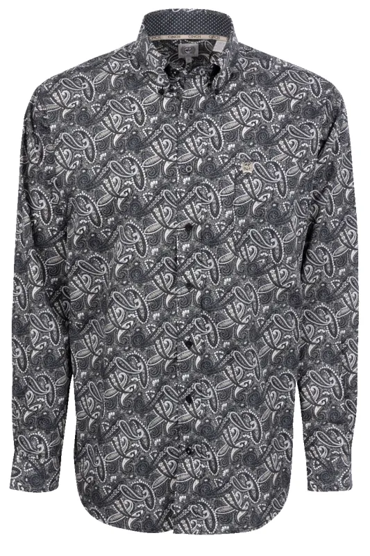 Cinch Button-Front Shirt - Black Paisley sold by Pinto Ranch