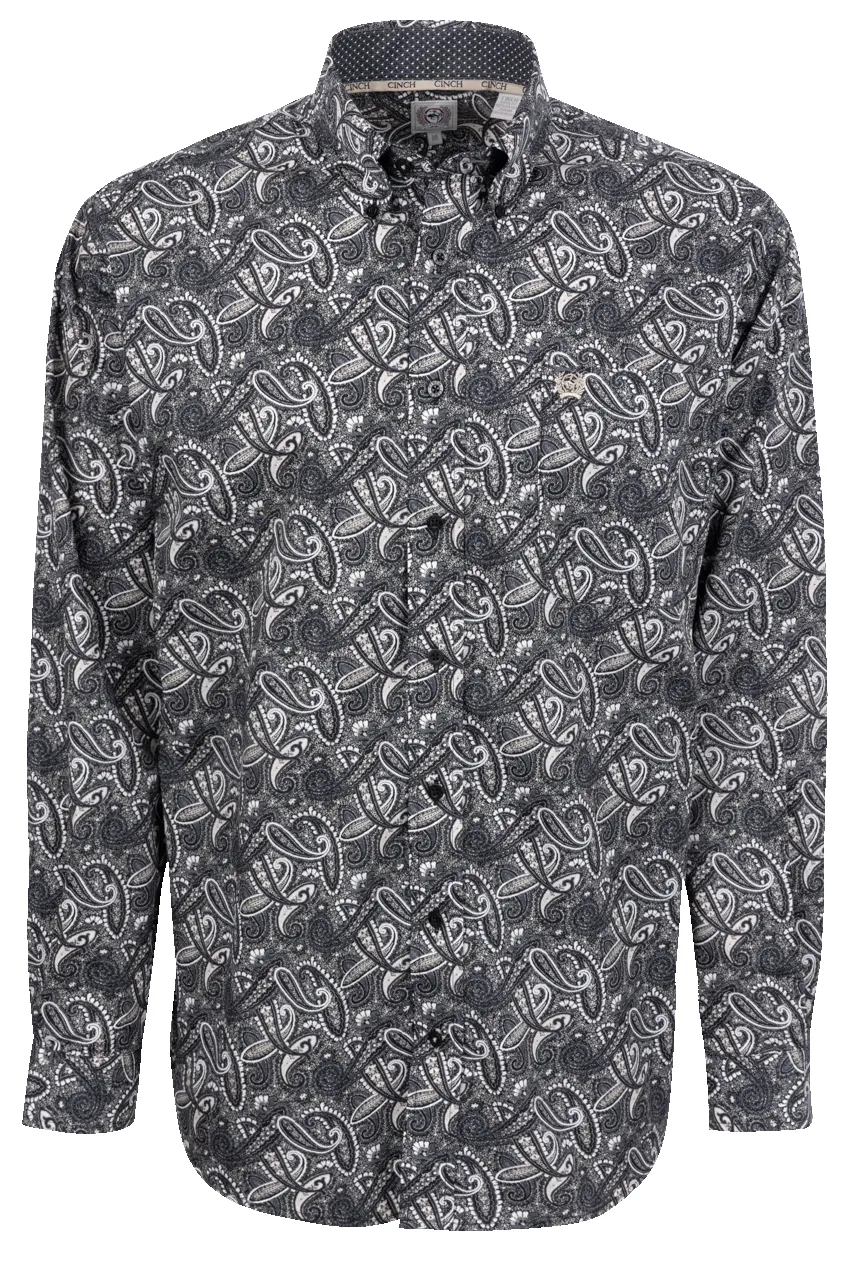Cinch Button-Front Shirt - Black Paisley sold by Pinto Ranch