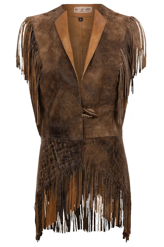 Juan Antonio Fringe Safari Vest sold by Pinto Ranch