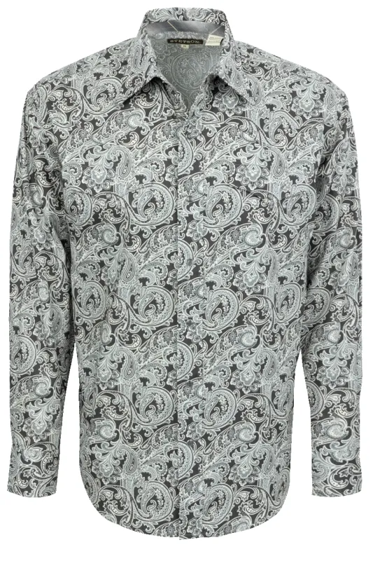 Stetson Men's Snap Front Shirt - Silver Paisley sold by Pinto Ranch