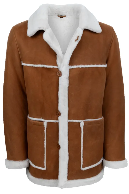 Pinto Ranch Whiskey Leather & Shearling Coat sold by Pinto Ranch
