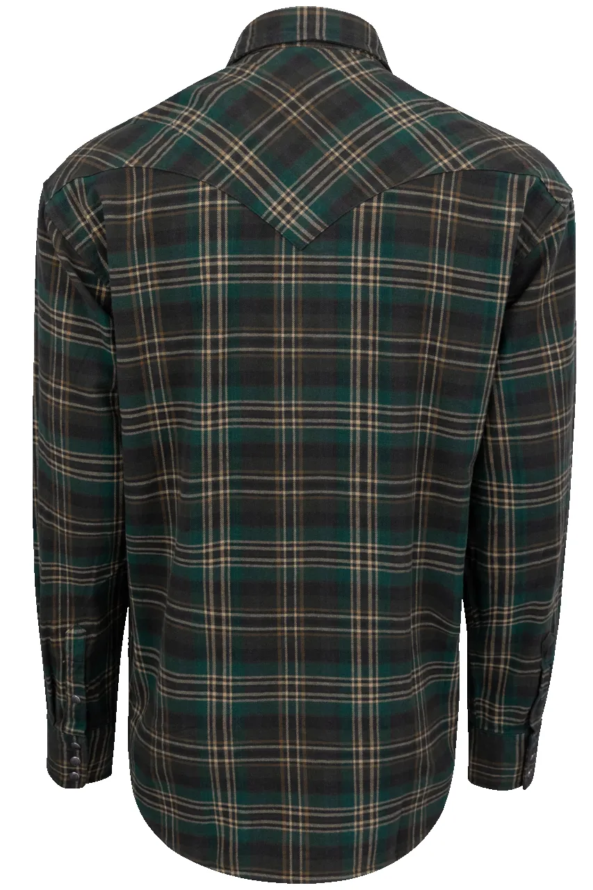 Stetson Men's Flannel Snap Front Shirt - Green sold by Pinto Ranch product image thumbnail 2