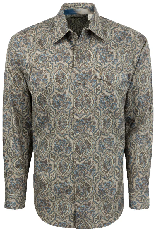 Stetson Men's Snap Front Shirt - Brown Medallion sold by Pinto Ranch