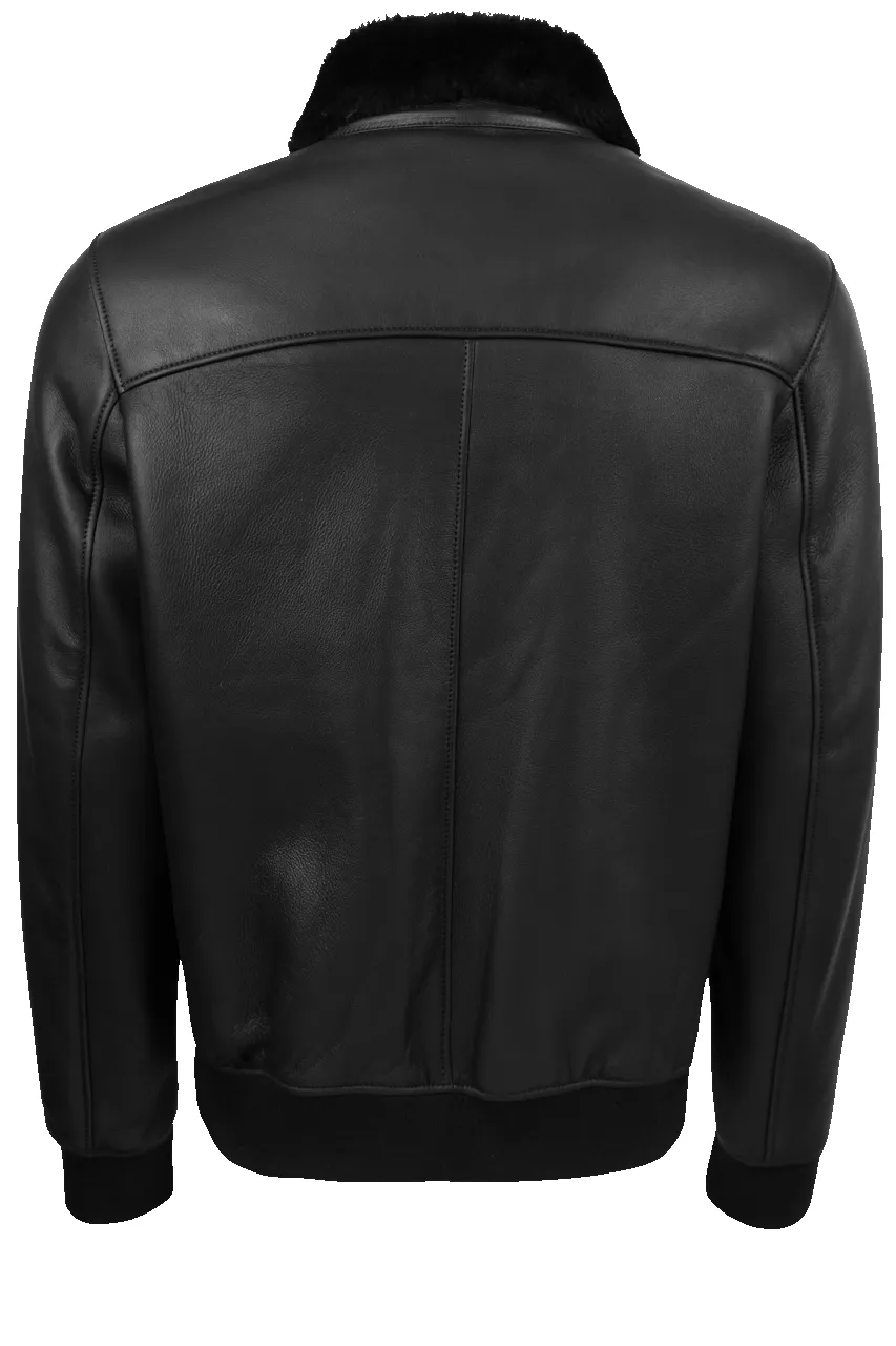 Pinto Ranch Black Shearling Bomber Jacket sold by Pinto Ranch product image thumbnail 2
