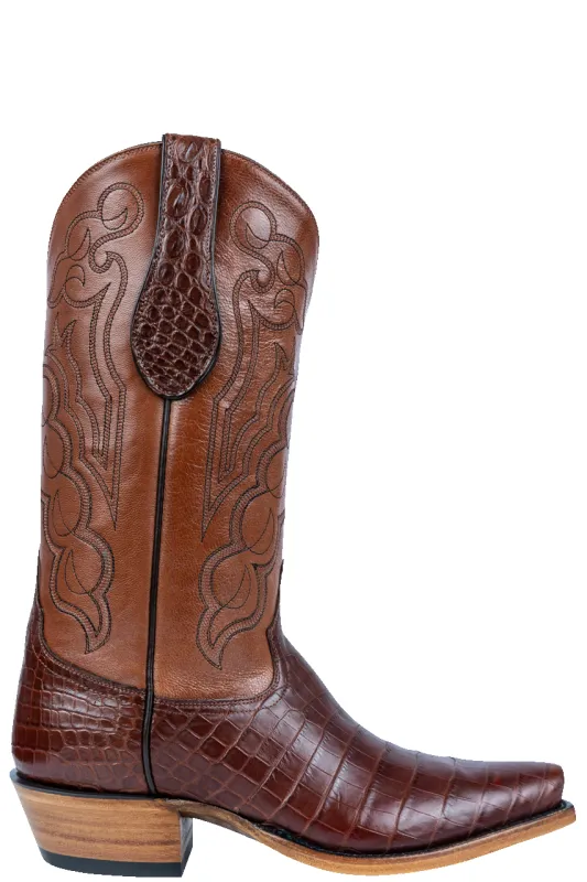 Tony Lama Nile Crocodile Cowboy Boots - Cognac sold by Pinto Ranch