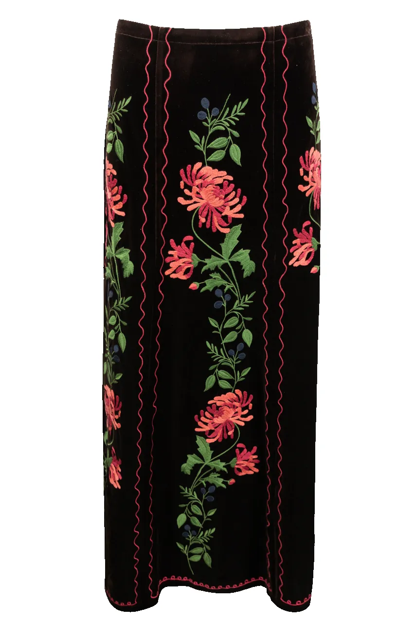Tasha Polizzi Velvet Floral Skirt sold by Pinto Ranch