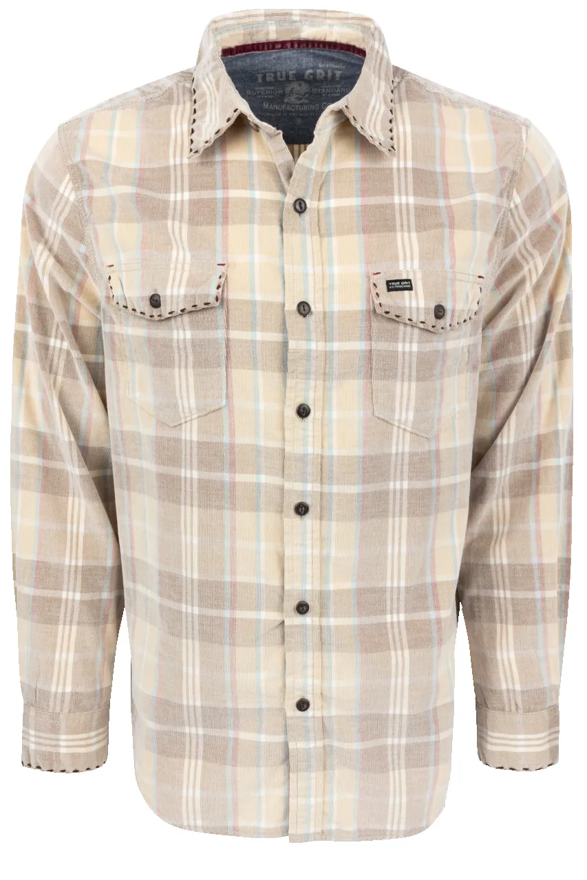 True Grit Canyon Cord Button-Front Shirt - Khaki sold by Pinto Ranch