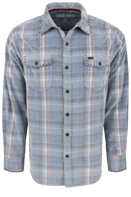 True Grit Canyon Cord Button-Front Shirt - Indigo sold by Pinto Ranch