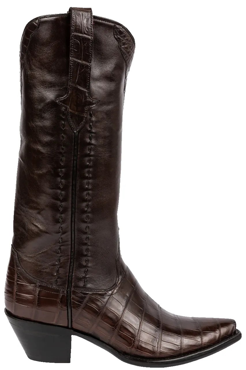Stallion Nile Crocodile Cowgirl Boots - Chocolate sold by Pinto Ranch