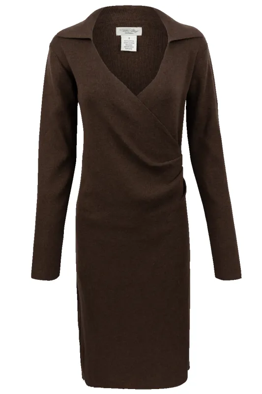 Tasha Polizzi Chocolate Knit Wrap Dress sold by Pinto Ranch