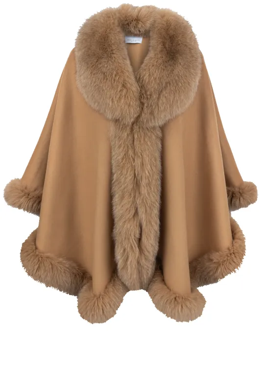 Pinto Ranch Cashmere & Fox Fur Cape - Camel sold by Pinto Ranch