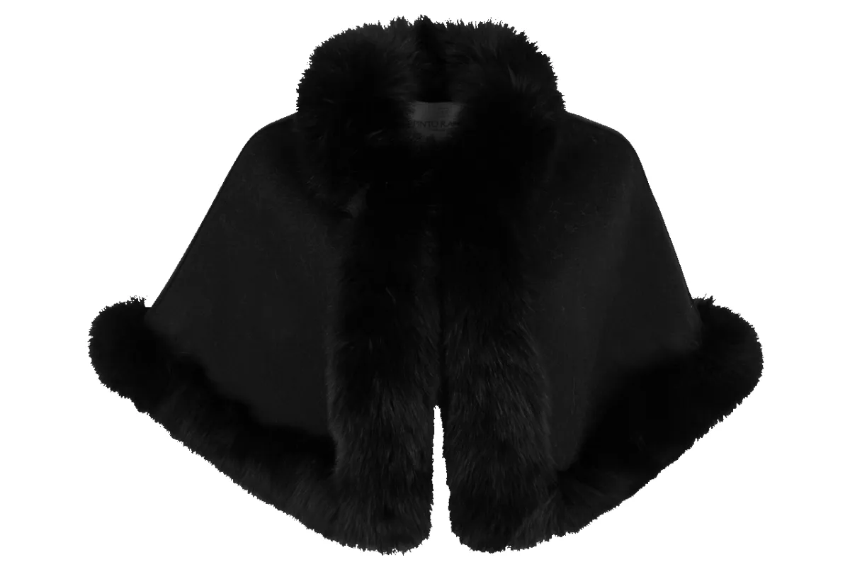 Pinto Ranch Cashmere & Fox Fur Stole - Black sold by Pinto Ranch