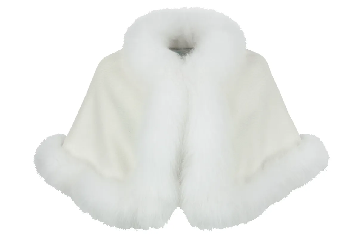 Pinto Ranch Cashmere & Fox Fur Stole - White sold by Pinto Ranch